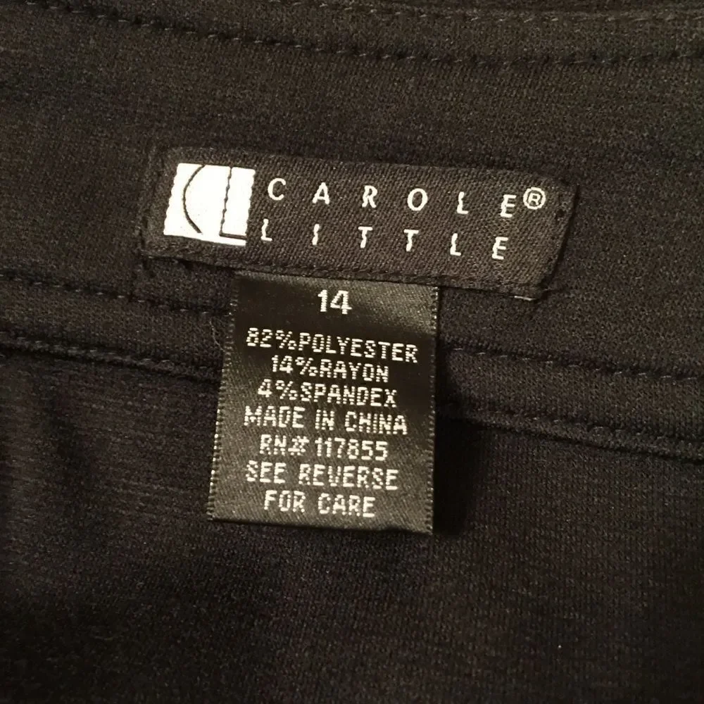 Carole Little Black Skirt with Ruffle Size 14